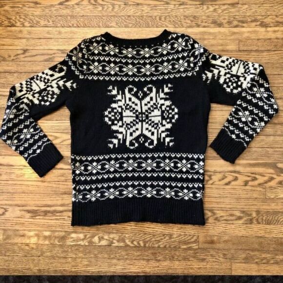 Joe Fresh Sweater Cozy Winter Fair Isle Knit Snowflake Ski NWT Women's Medium - Picture 6 of 10